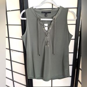White House Black Market sage green tank top in small